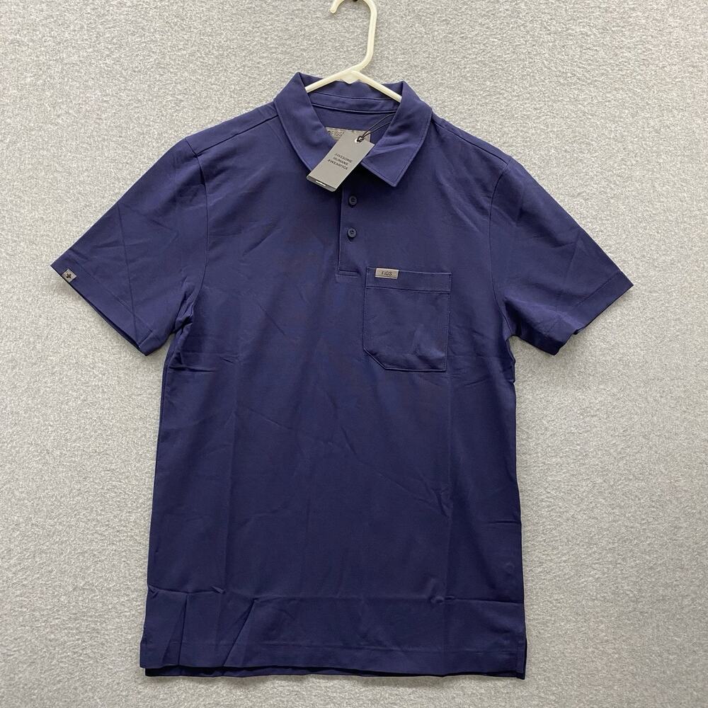 FIGS PRO Men’s Small Navy Technical Pique Scrub Polo NWT Pima Cotton M22WW1004